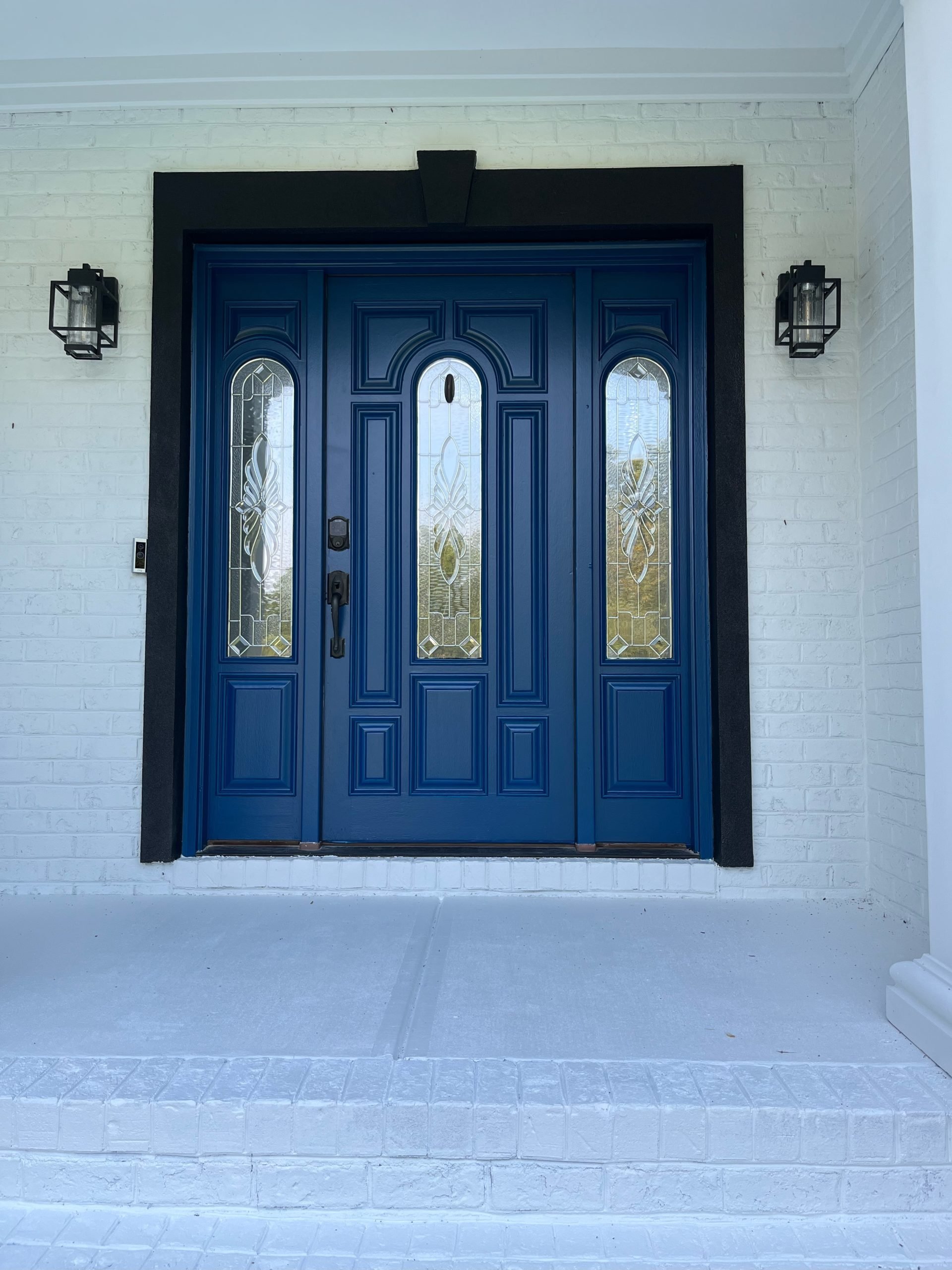 Front Door Exterior Painting - Mooresville NC - SW Loyal Blue - Color World