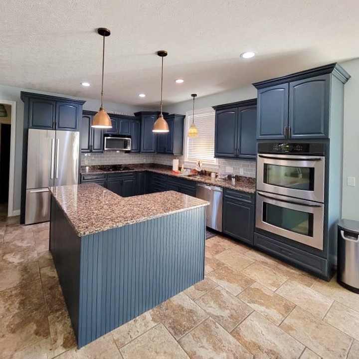 Cabinet Painters-Concord, NC-Dark Gray Cabinet Painting-Color World Painting Charlotte